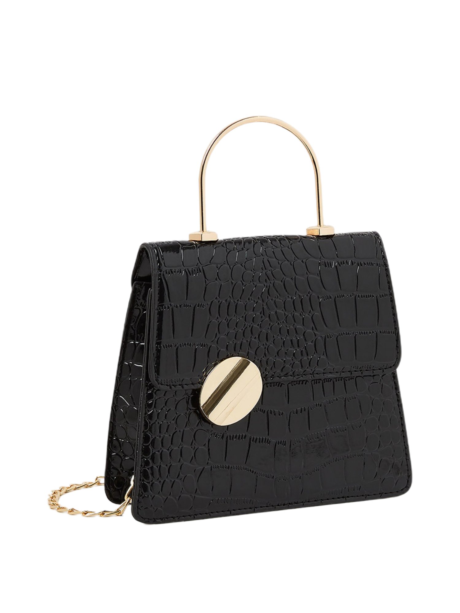 Styli Textured Crossbody Bag with Chain Strap