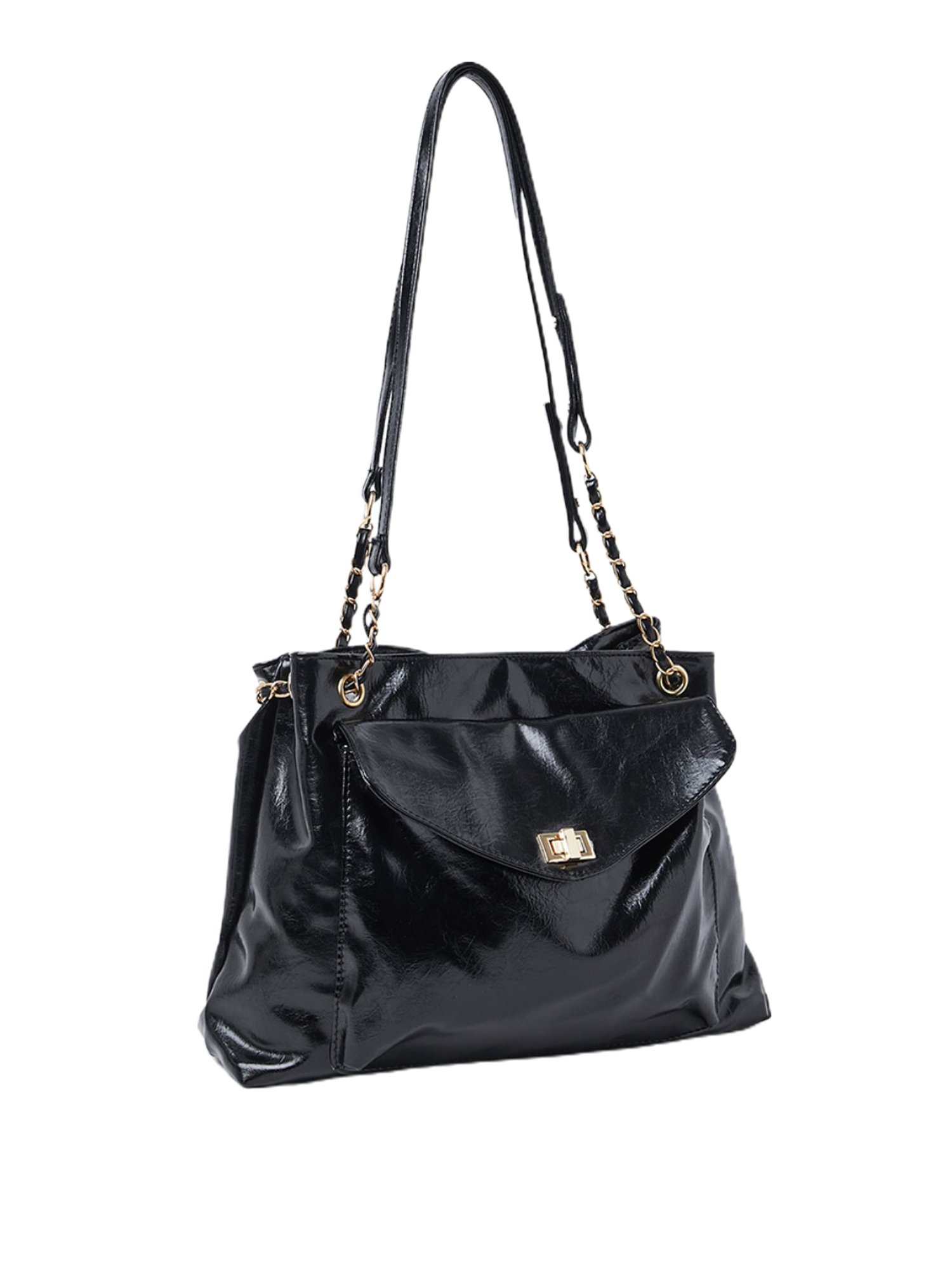 Buy Styli Black Scarf Textured Handbag at Best Price @ Tata CLiQ