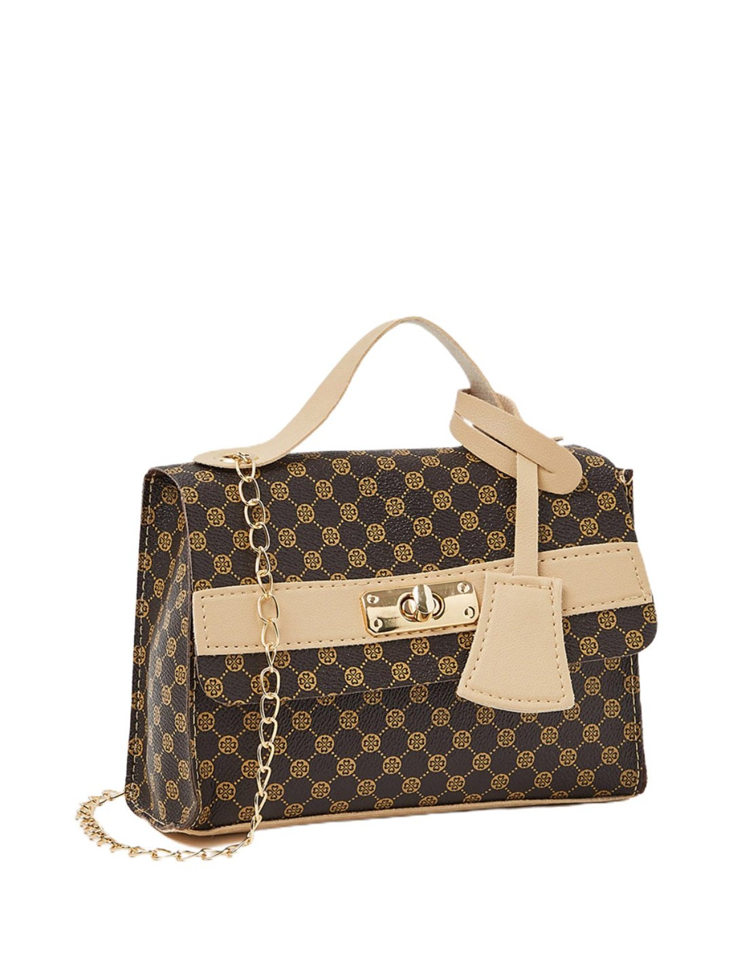 Buy Styli Brown Printed Satchel Handbag at Best Price @ Tata CLiQ