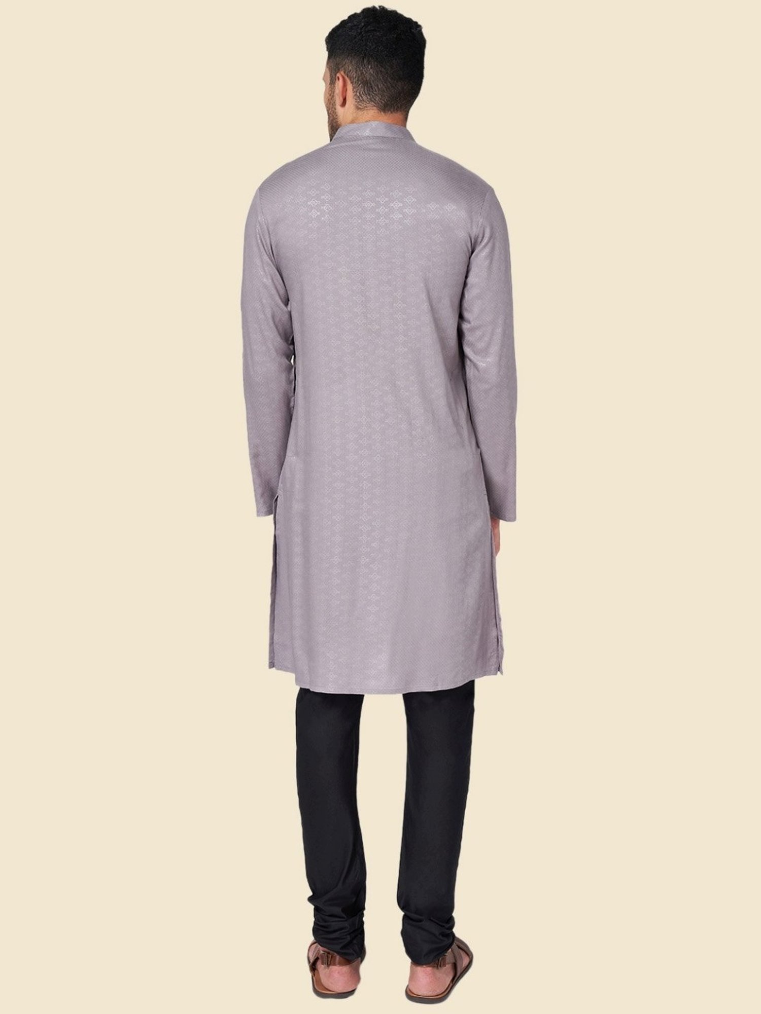 Buy YU by Pantaloons Grey Regular Fit Self Pattern Kurtas for Mens Online @  Tata CLiQ