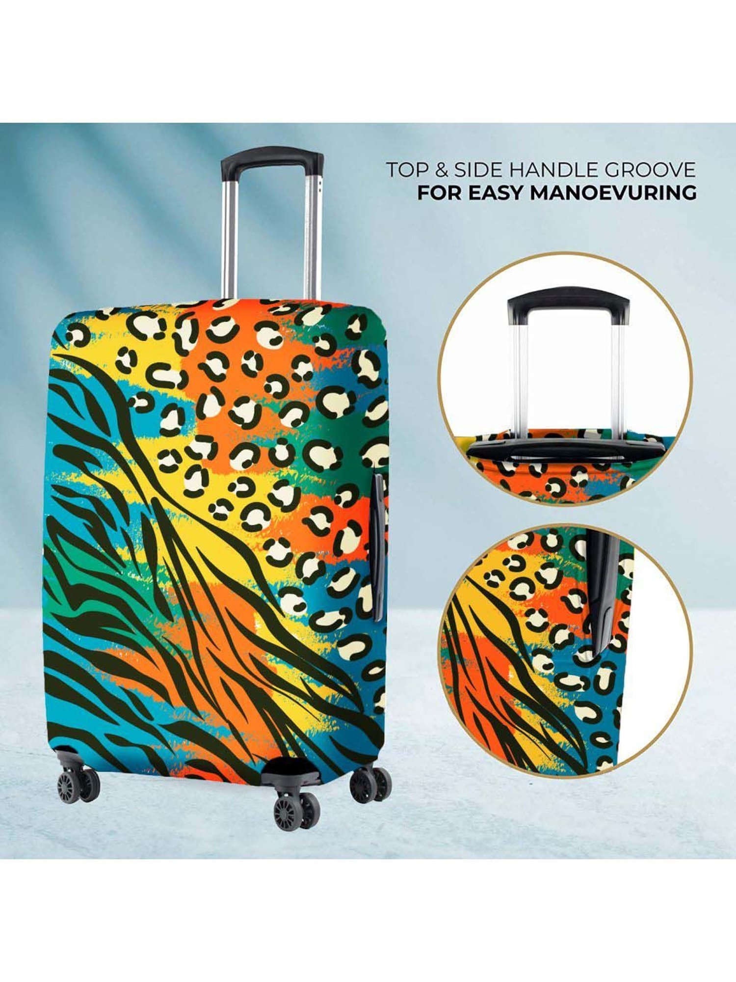 NASHER MILES Leopord Polyester 55 cm (20 Inch) Small Protective Luggage  Cover - Leopord Design Luggage Cover - Price History