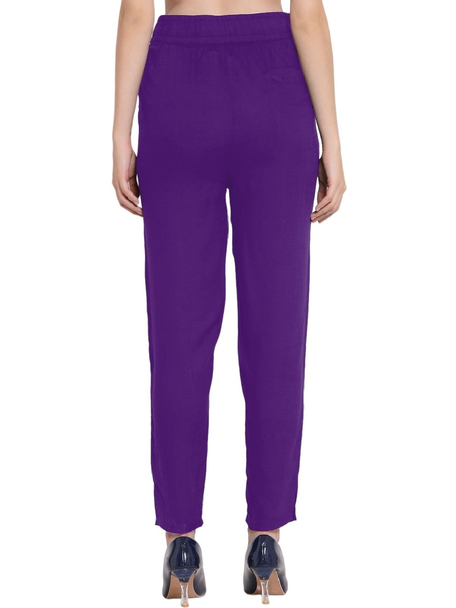 Buy online Purple Silk Blend Cigarette Pants Trousers from bottom wear for  Women by Meee for 779 at 40 off  2023 Limeroadcom