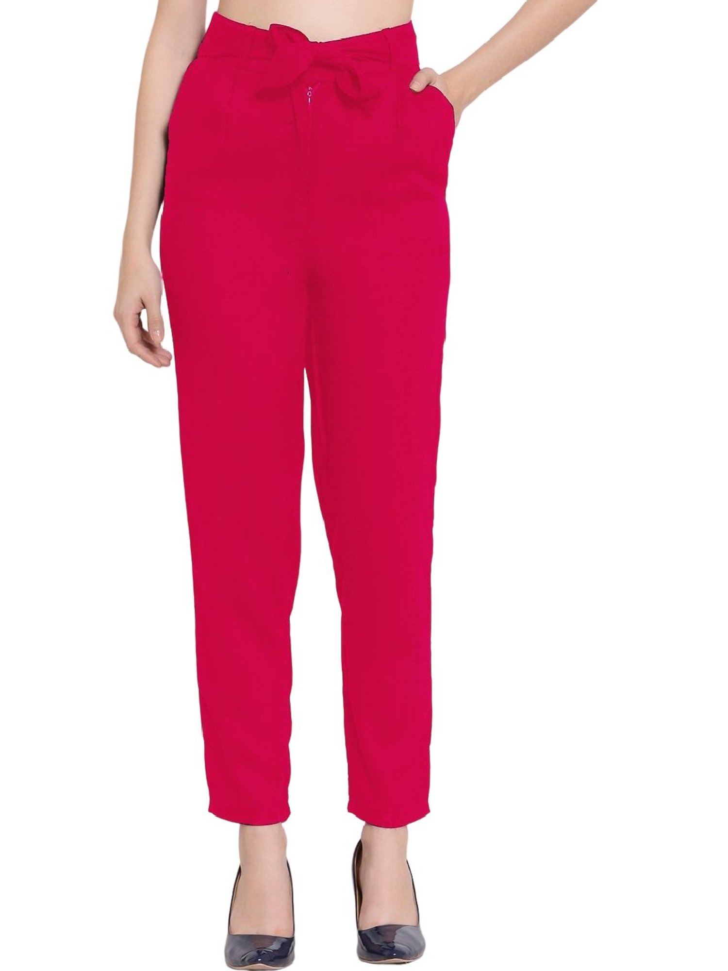 Buy online Red Cotton Cigarette Pants Trousers from bottom wear for Women  by Fabclub for 499 at 62 off  2023 Limeroadcom