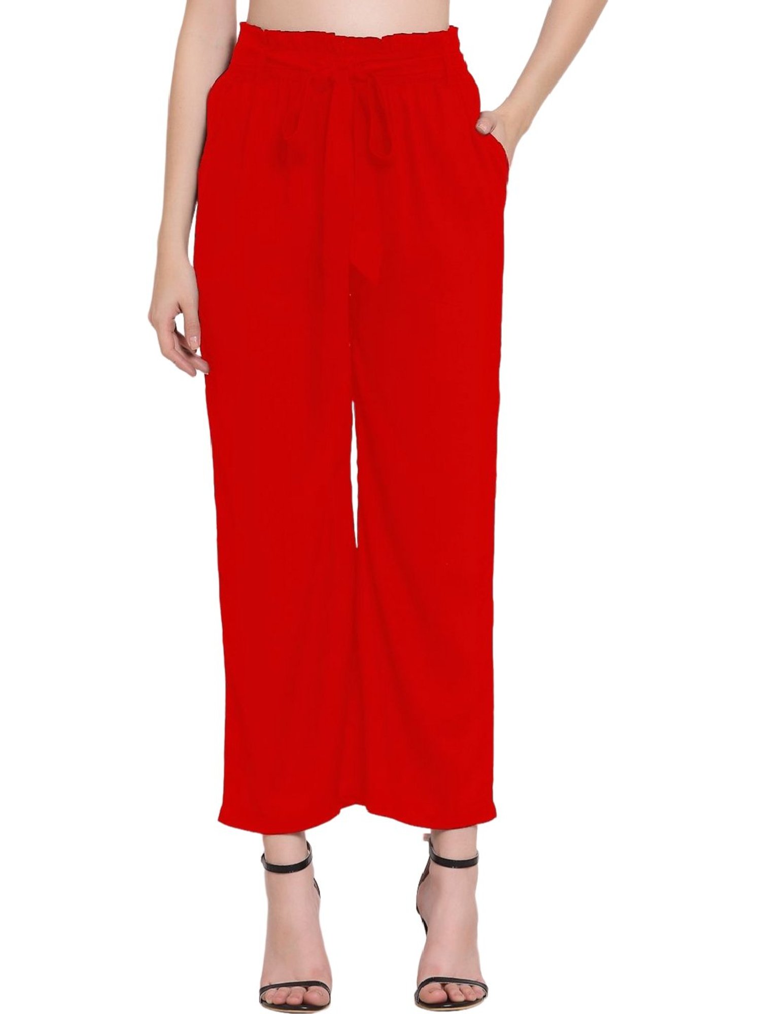 Chic Wine Red Trousers  Paperbag Waist Pants  Red Office Pants  Lulus