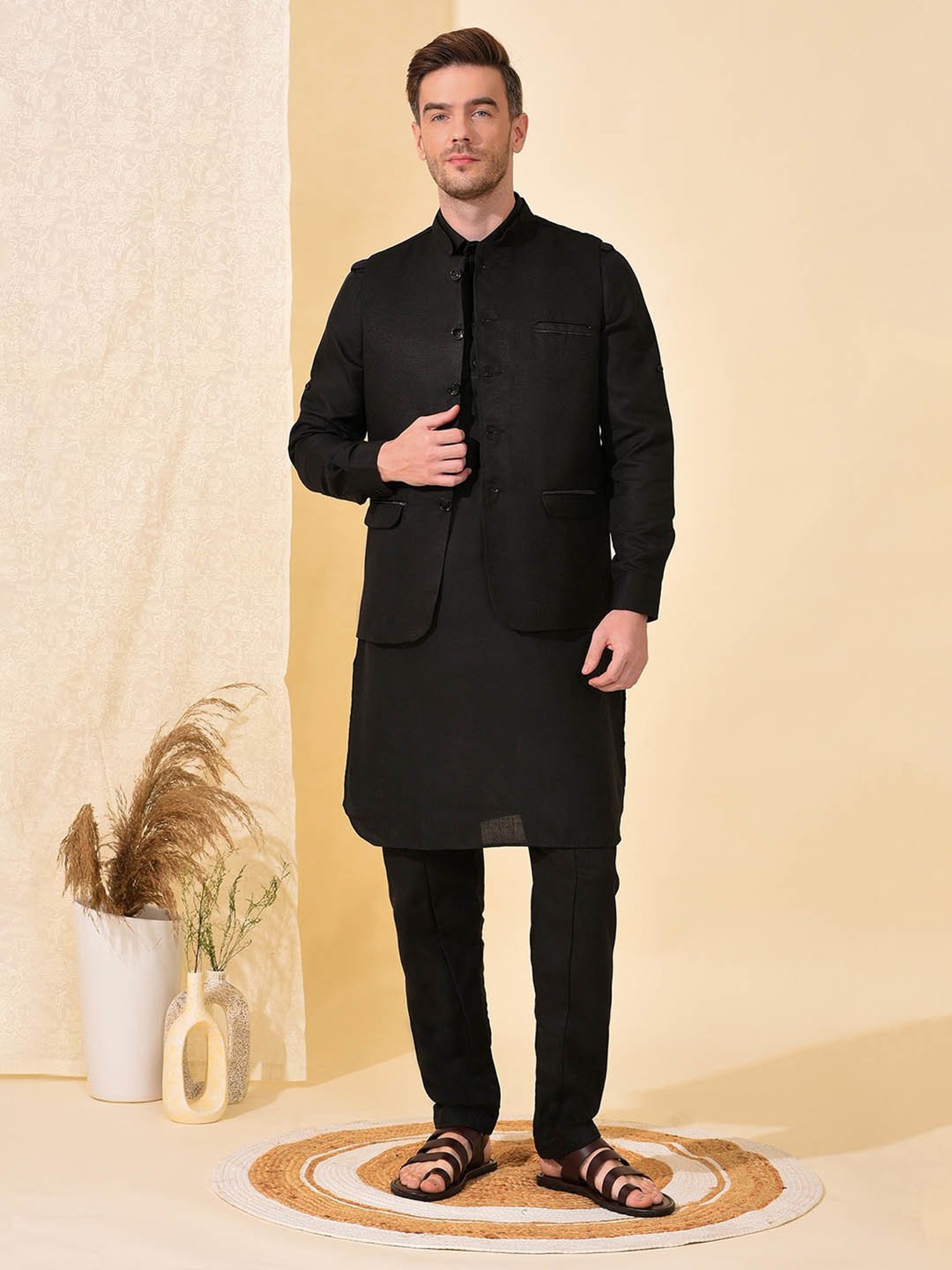 Brown cotton solid father son pathani suit - G3-FSC0035 | G3fashion.com |  Western suits, Designer suits for men, Gents kurta design