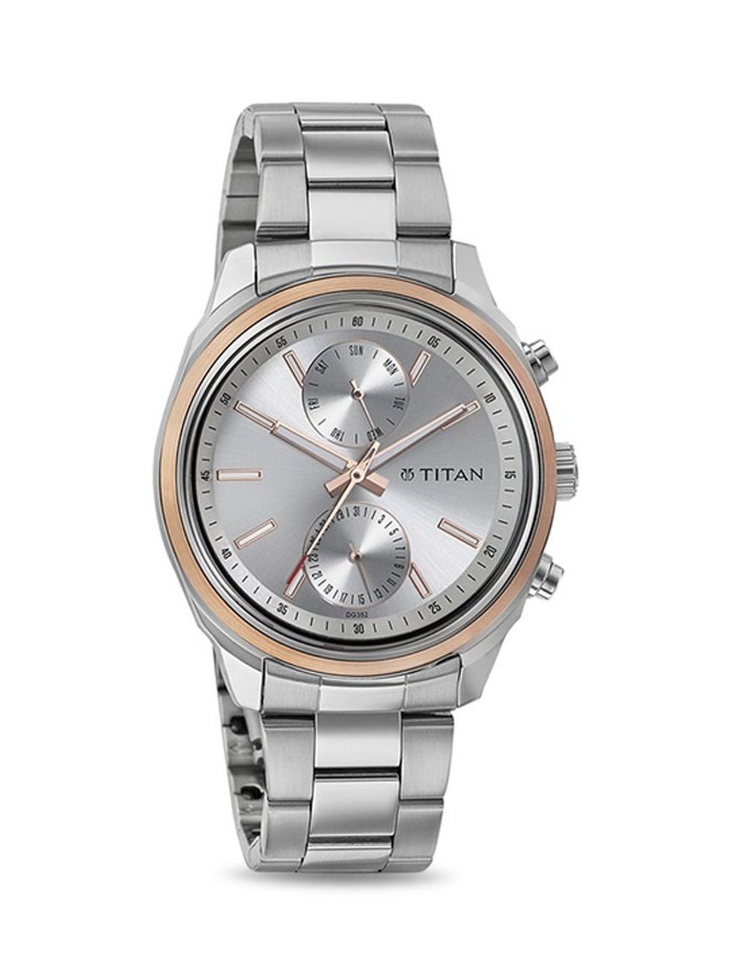 Buy Online Titan Stellar Quartz Multifunction Black Dial Stainless Steel  Strap Watch for Men - 10010km01 | Titan