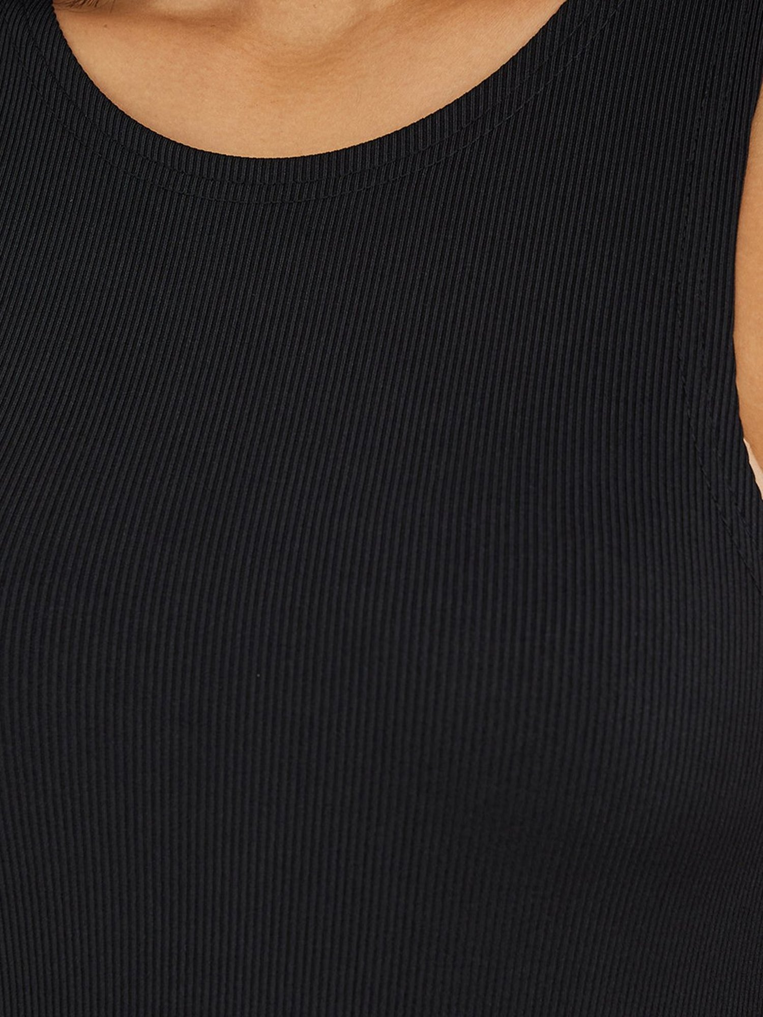 Buy RIB-KNIT ROUND NECK BLACK BODYSUIT for Women Online in India