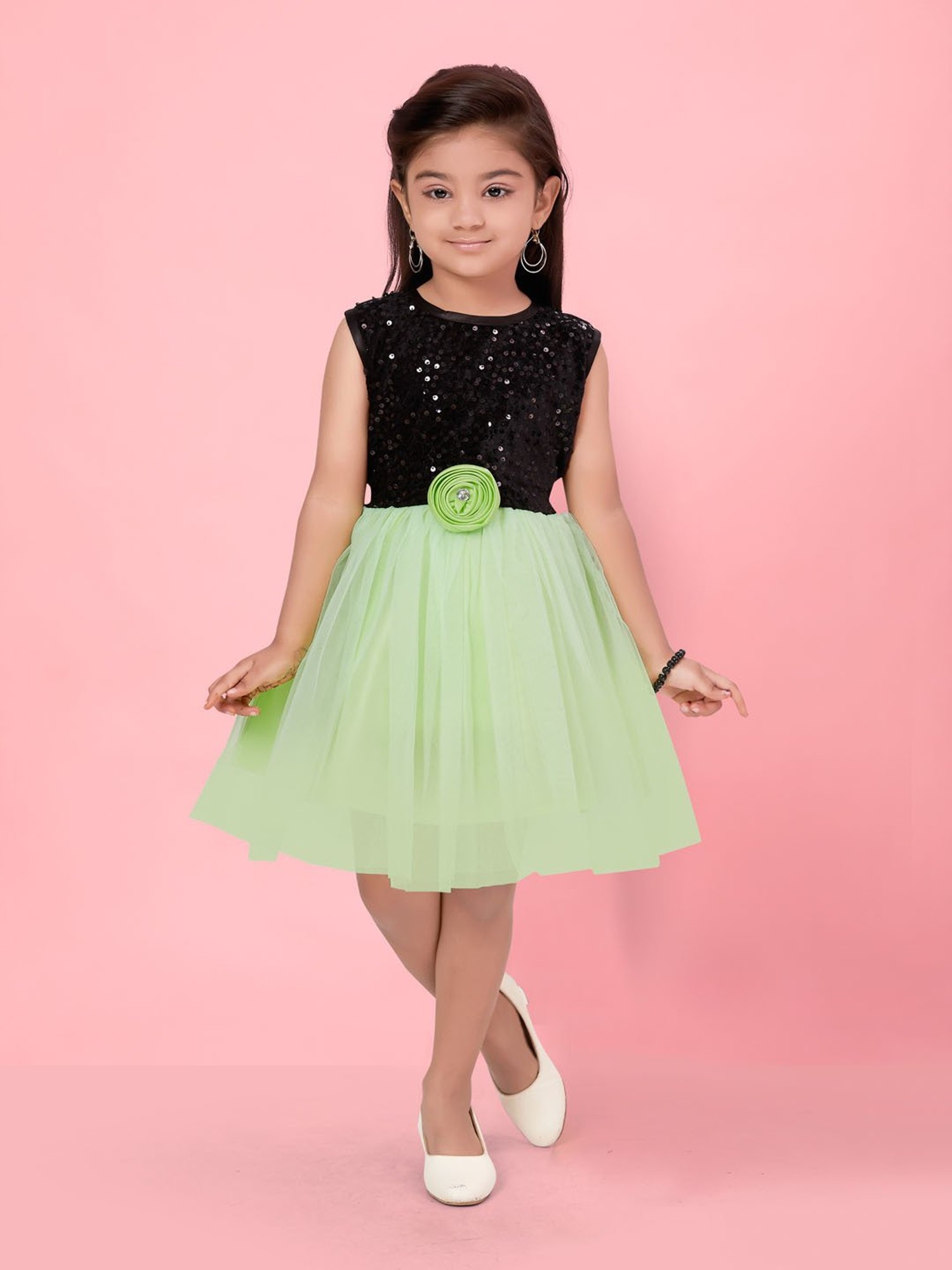 Bottle Green PartyWear Gown For Baby Long Gown for Parties For Girls   jhakhascom