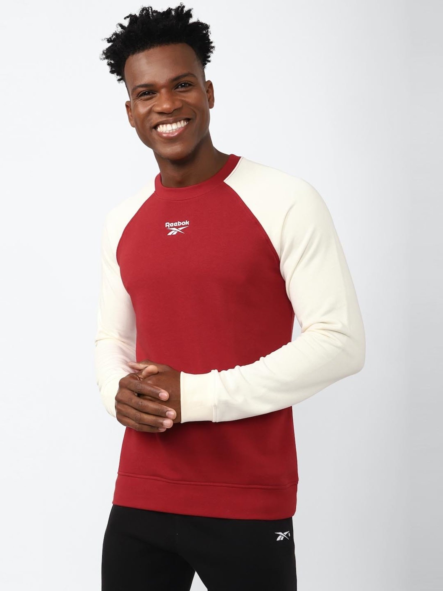 Red 2025 reebok sweatshirt