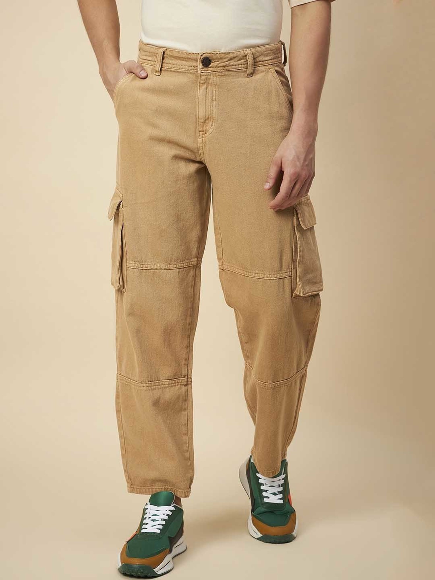 Buy American Swan Men's Khaki Cargo Pants - 40 at Amazon.in