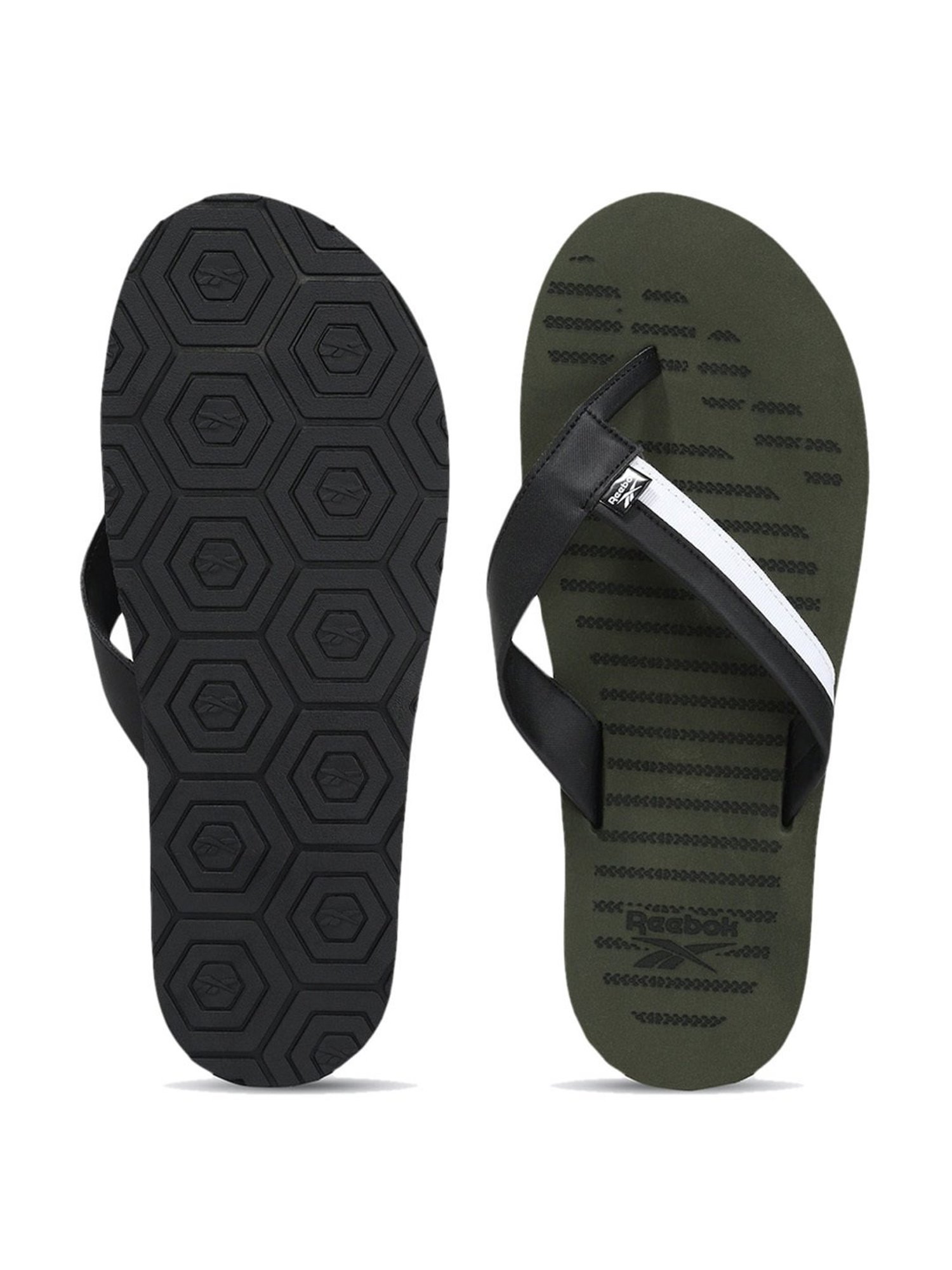 Black reebok best sale flip flops