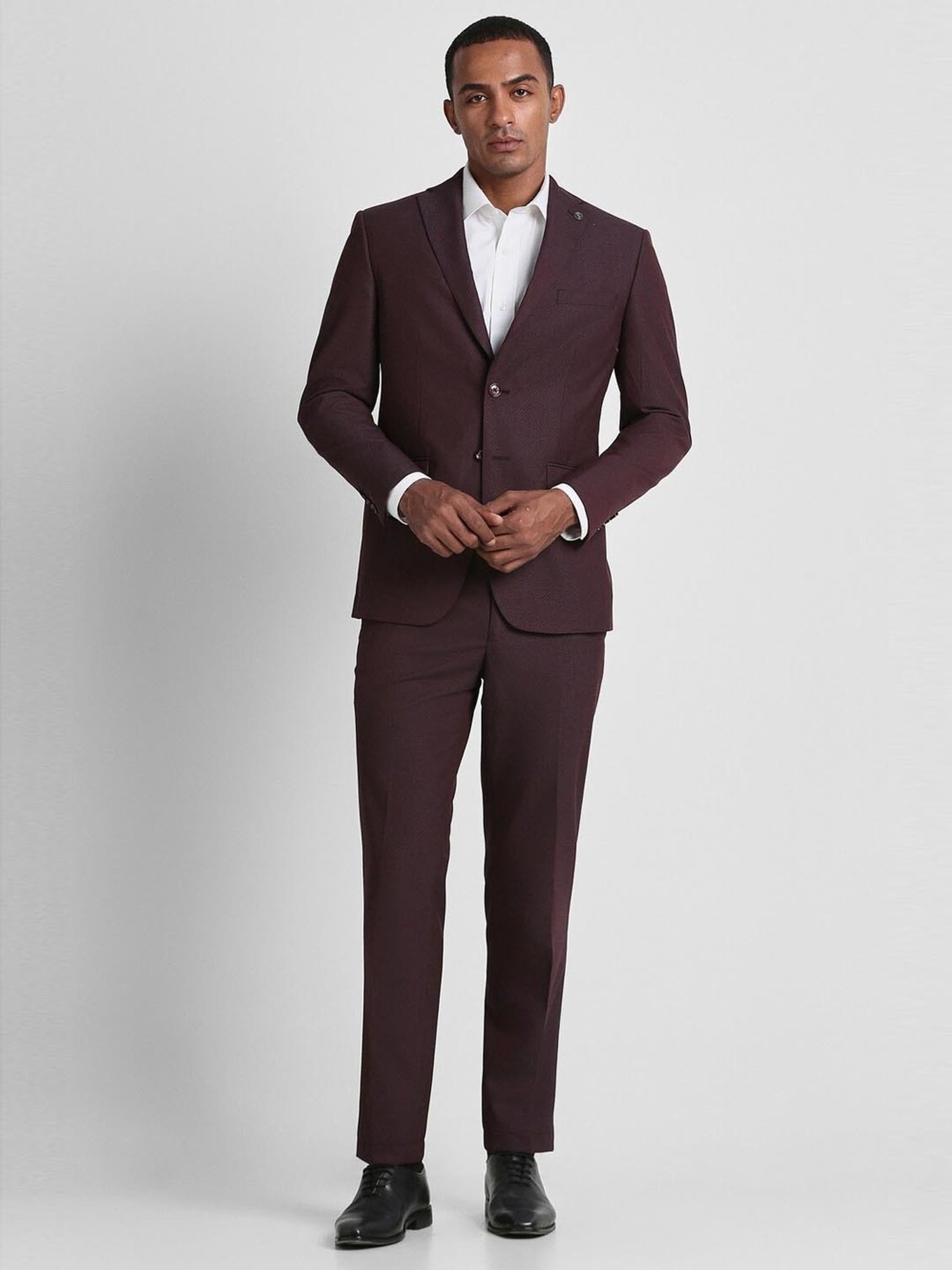 Textured Formal Trousers In Brown B91 Cairon