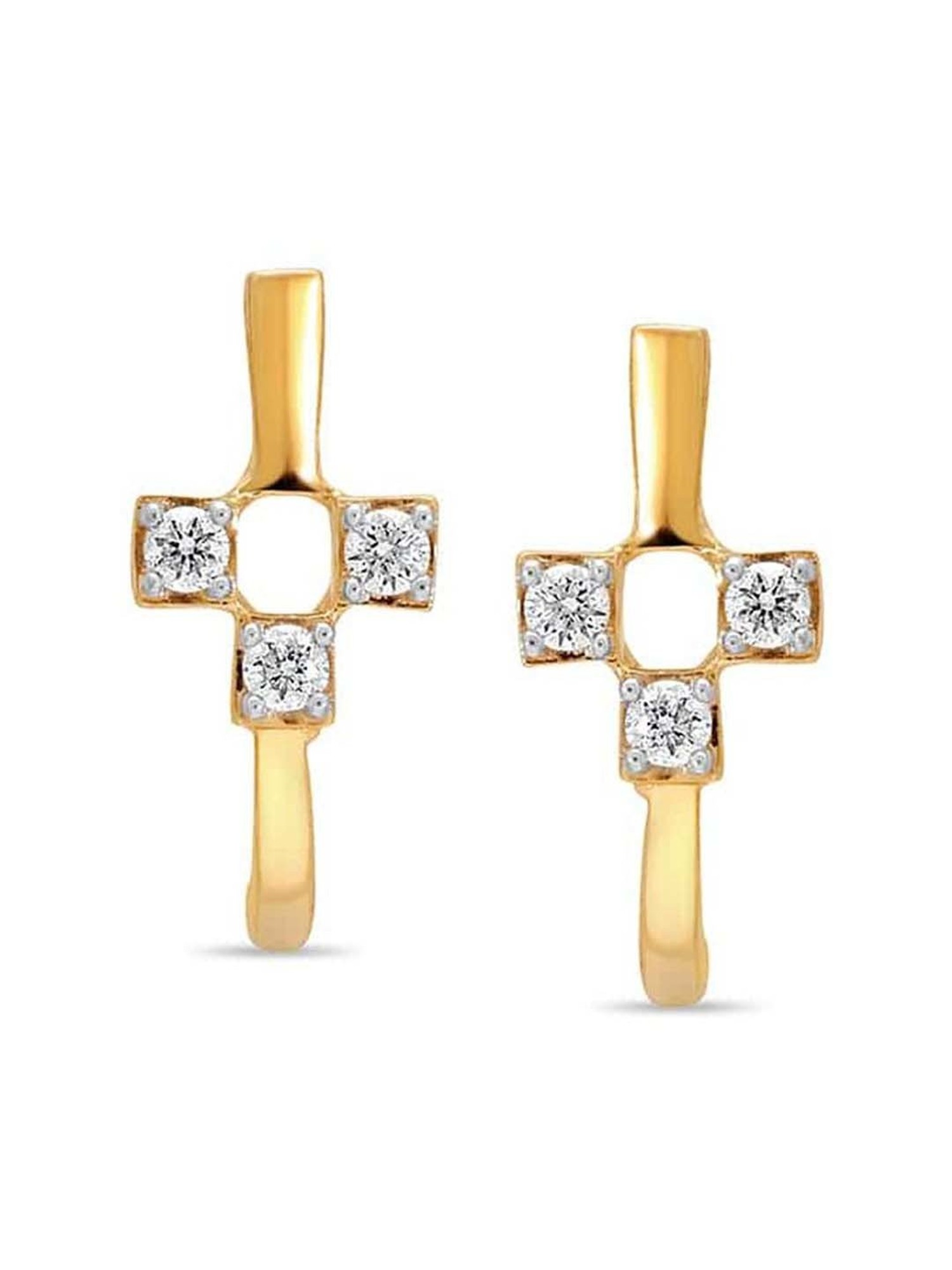 Buy 14K Yellow Gold Studs Earrings VER2033 Online from Vaibhav Jewellers