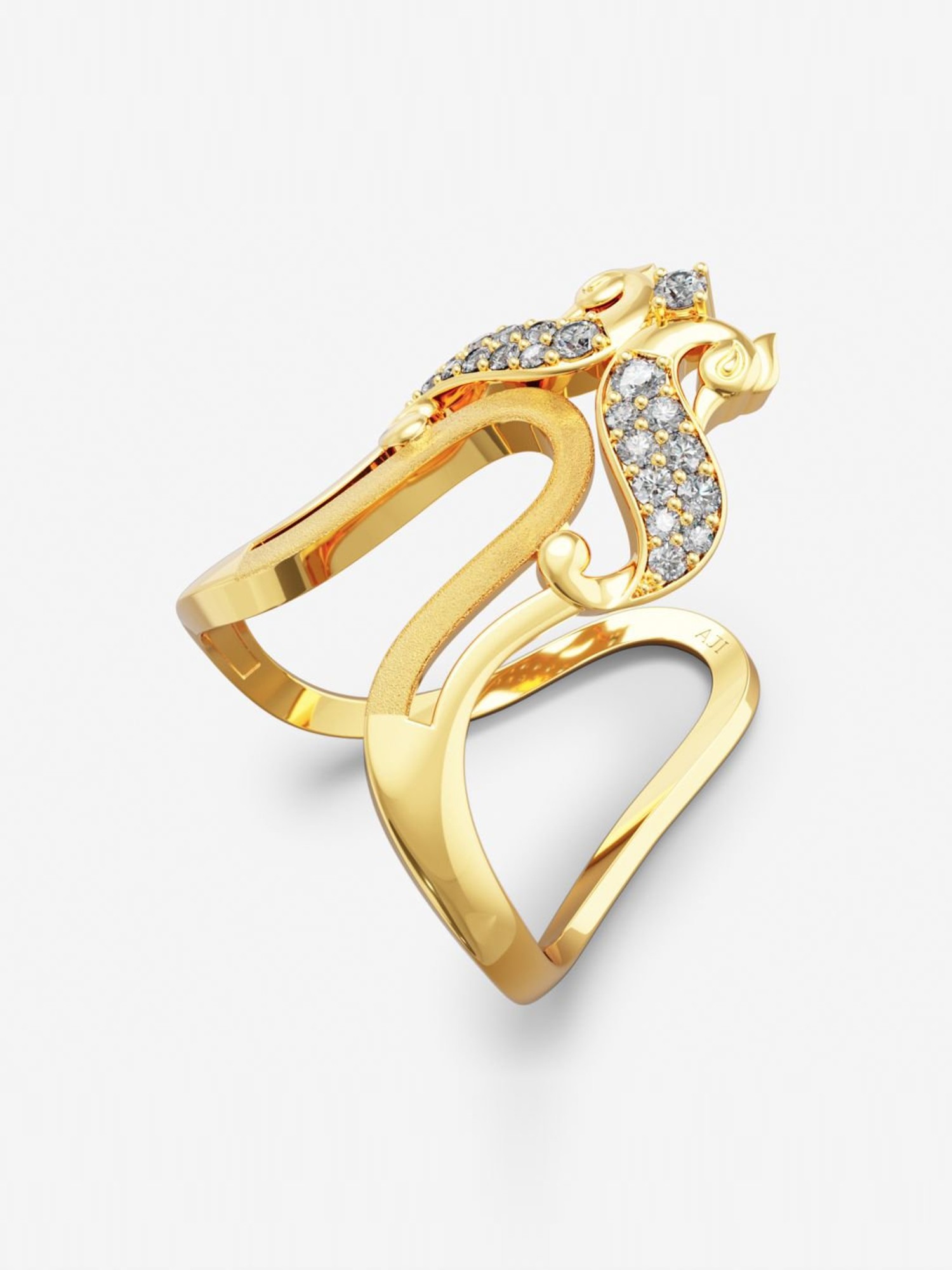 Traditional 22 Karat Gold And Ruby Vanki Finger Ring