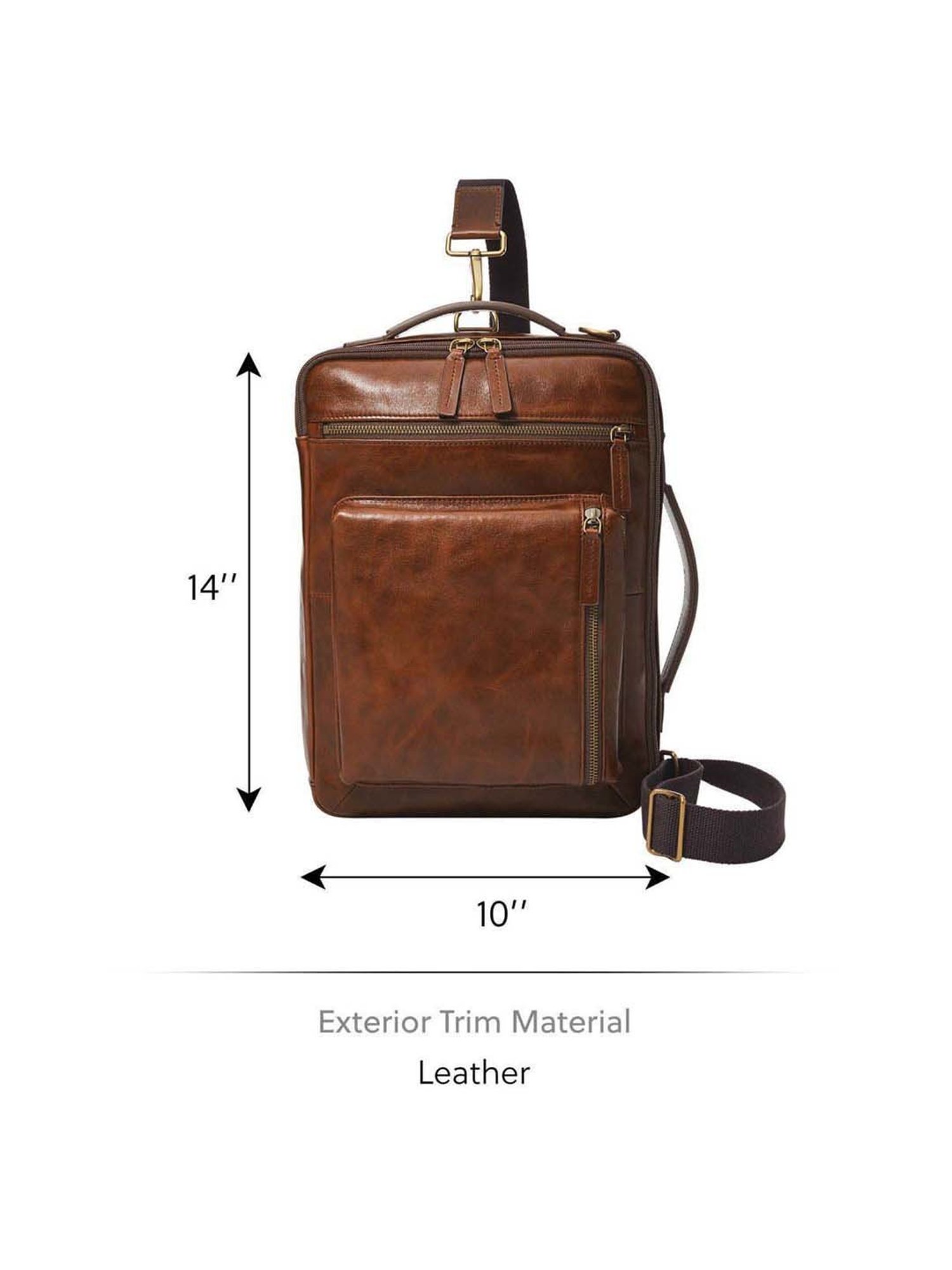 Buy Fossil Buckner Brown Leather Medium Messenger Bag Online At Best Price Tata CLiQ