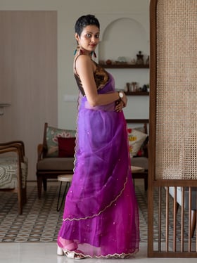 Buy Suta Purple Saree Without Blouse for Women Online @ Tata CLiQ