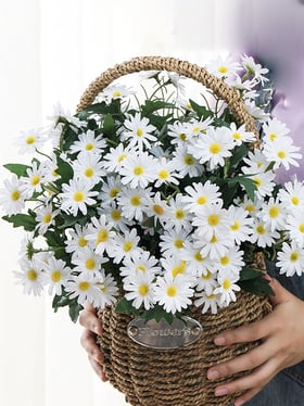 Buy Art Street White Polyester Artificial Daisy Flower Bunch - Set