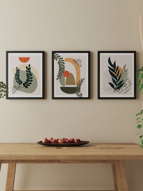 Buy Art Street Green Bohemian Botanical Boho Wall Painting - Set