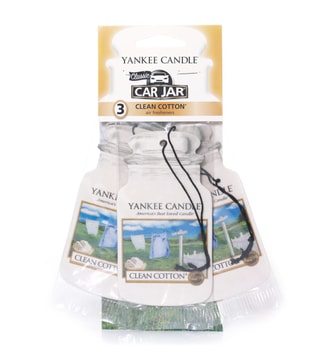 Yankee Candle Medium Clean Cotton Car Jar Air Freshener (Pack of 3)