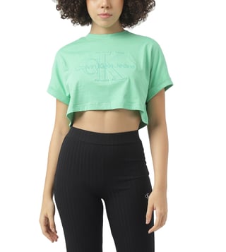 Calvin Klein Jeans Neptunes Wave Logo Regular Fit Crop Top