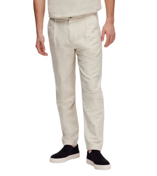 Selected Homme suit trousers in beige linen mix  ASOS