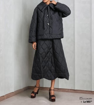 Ganni Ripstop Quilted Midi Skirt at Le Mill