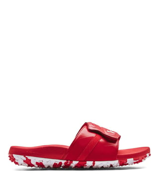 Red best sale benassi slides