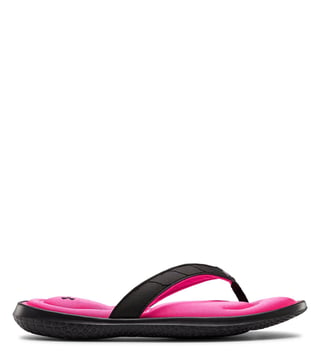 Under armour black online flip flops