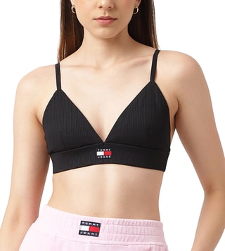 Buy Tommy Hilfiger Black Regular Fit Sports Bras for Women Online