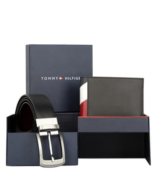 TOMMY HILFIGER Brown Monsaraz Leather Belt & Wallet Gift Set