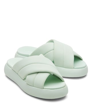 Green discount cross sandals