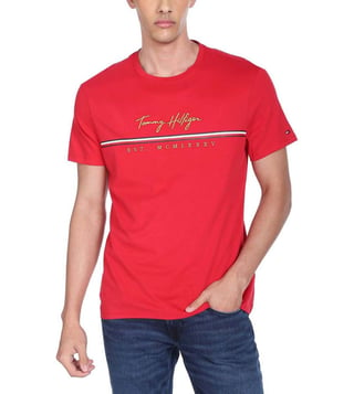 Tommy hilfiger red online t shirt