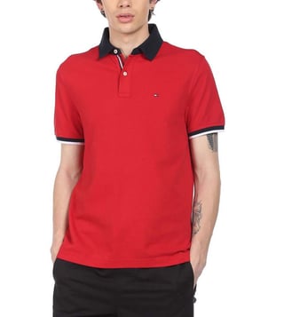 Tommy hilfiger sales red polo shirt