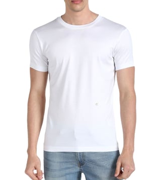 Buy Calvin Klein Jeans Bright White Regular Fit T-Shirts for Men Online @  Tata CLiQ Luxury