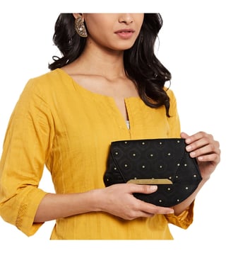 Fabindia Clutches : Buy Fabindia Fabric Black Clutch Bag Online