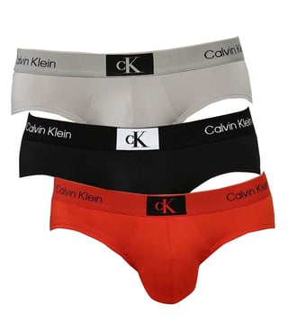 Buy Calvin Klein Multicolor Logo Regular Fit Briefs - Pack of 3