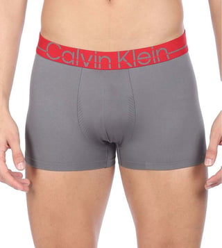 Buy Calvin Klein Grey Logo Regular Fit Trunks for Men Online