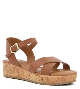 Dune hot sale tan wedges