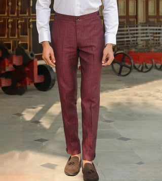 Buy White Essential Linen Formal Trousers Online  Fablestreet