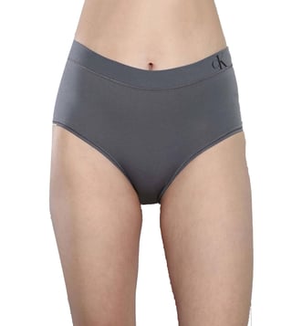 Buy Calvin Klein Underwear Asphalt Grey Logo Regular Fit Panties for Women  Online @ Tata CLiQ Luxury