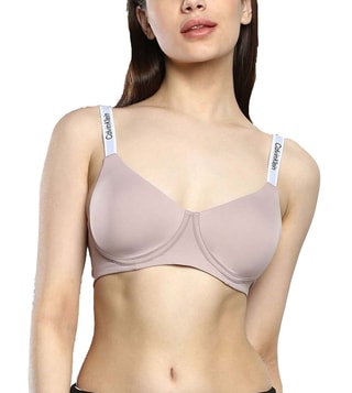 Buy Calvin Klein Underwear Peach Logo Regular Fit Bra for Women Online @  Tata CLiQ Luxury