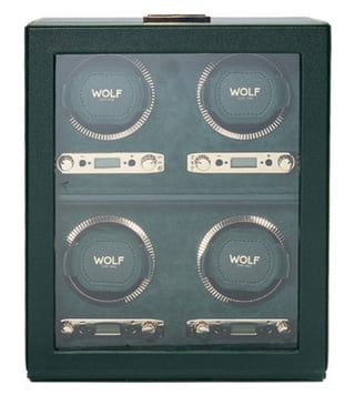 WOLF British Racing Leather 4 Piece Watch Winder