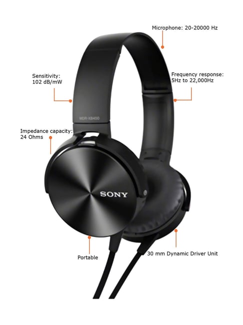 Buy Sony Extra Bass MDR-XB450AP Over-the-ear Headphone online at