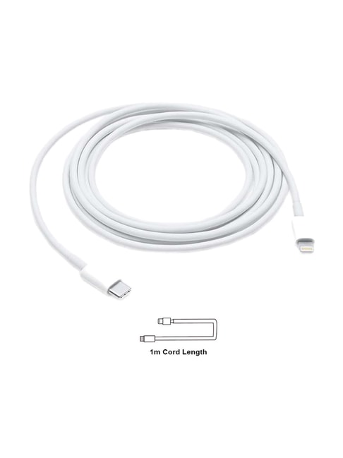 Buy Apple MX0K2ZM/A 1 meter Lightening USB-C Cable (White) Online at best  price at TataCLiQ
