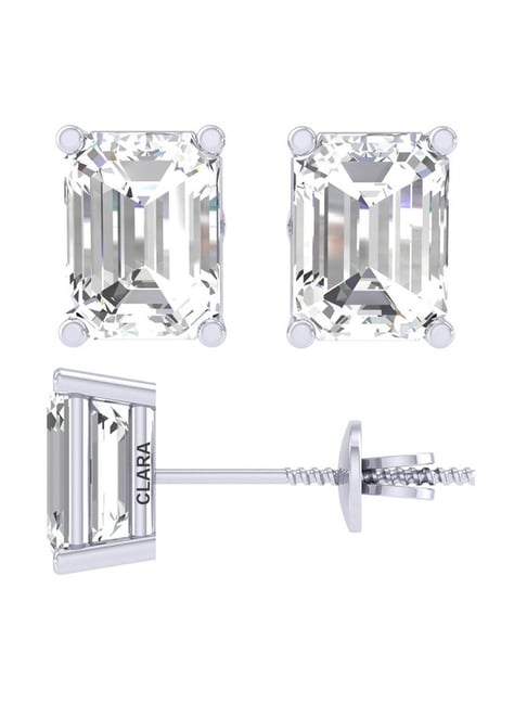 Emerald Cut CZ Stud Earrings – Michele Jewelry