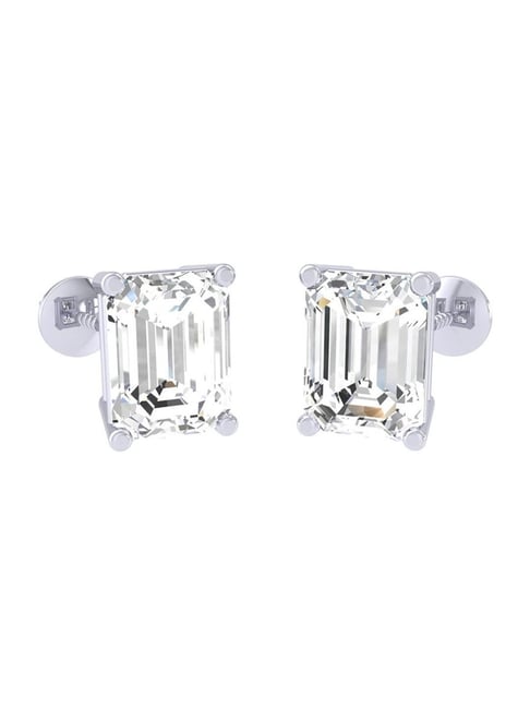 18 Karat White Gold 4.64 Carat Diamond Emerald Pie-Cut “Illusion” Drop  Earrings – Gems Paradise Jaipur