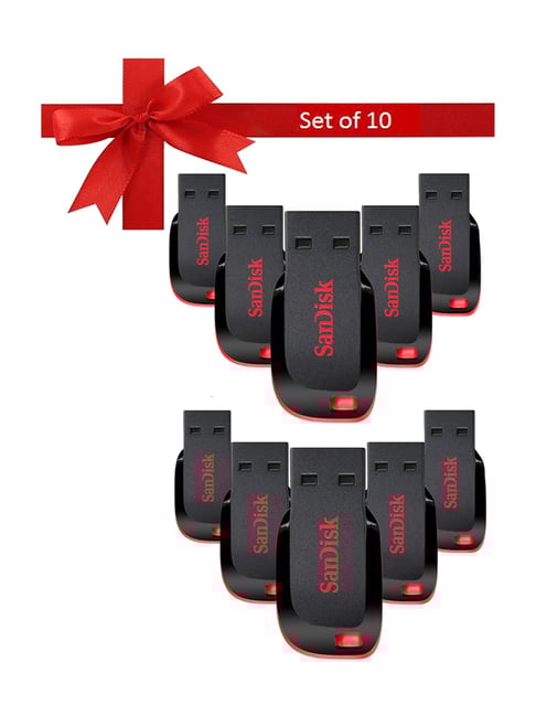 SanDisk Cruzer Blade CZ50 64 GB USB Flash Drive Black (Pack of 10)