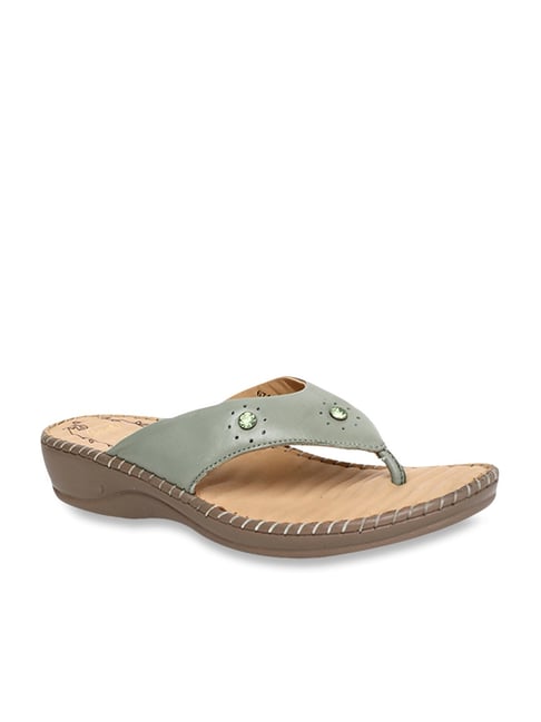 Buy Scholl by Bata Green Thong Wedges for Women at Best Price