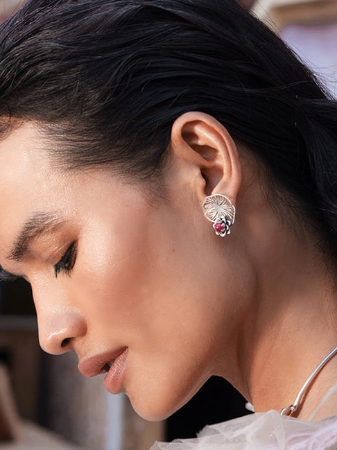 Shaya 92.5 Sterling Silver Rise Above Fear Earrings for Women-picture-22