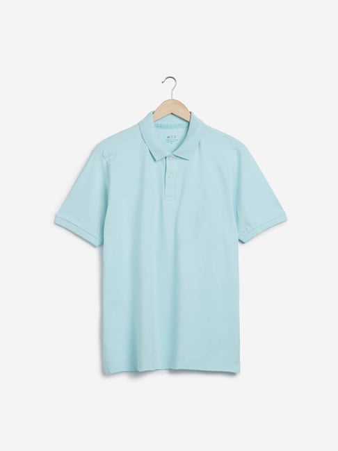 WES Casuals by Westside Aqua Relaxed-Fit Polo T-Shirt